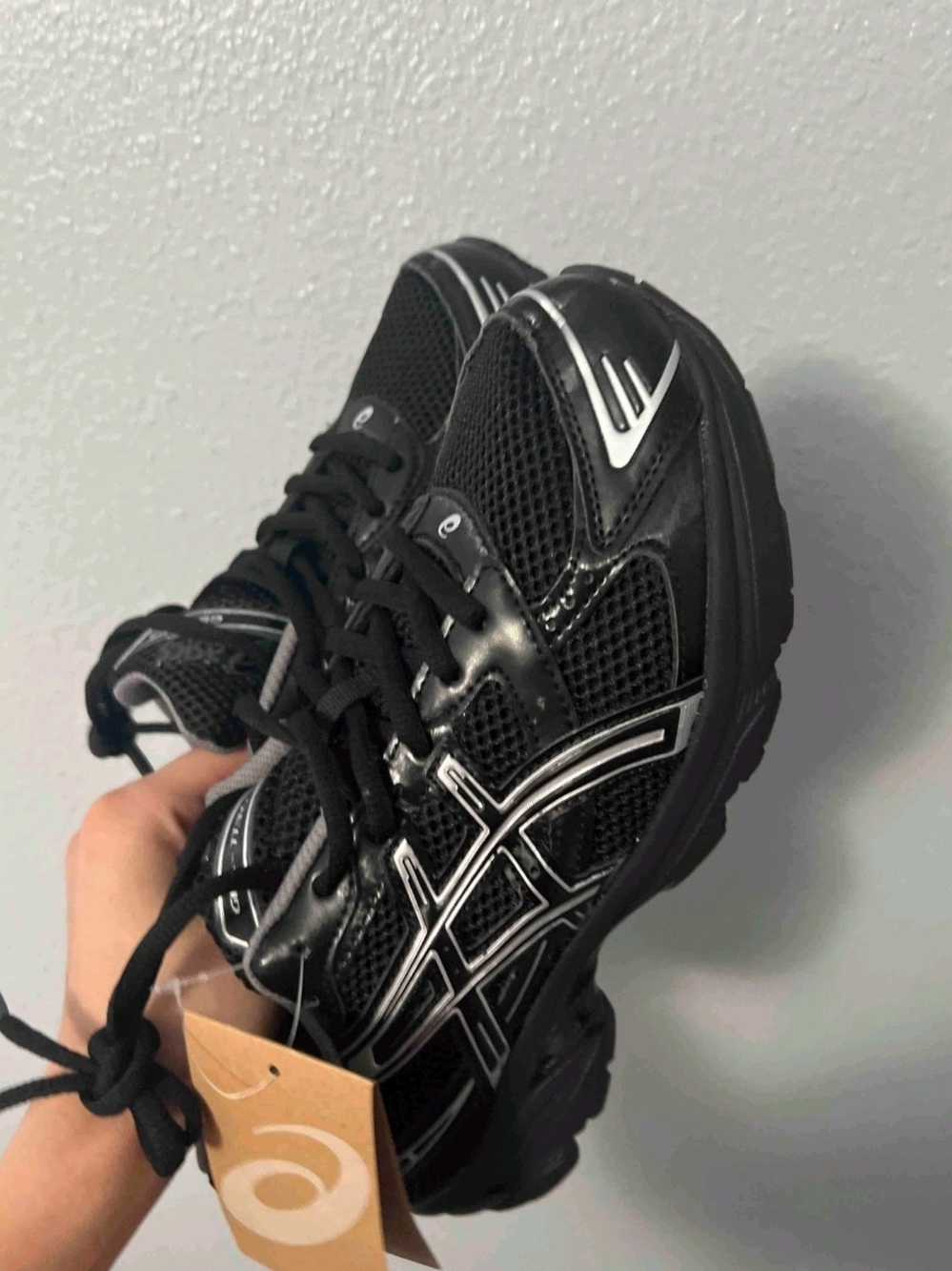 Asics Black Sneakers with Silver Detailing - Mens
